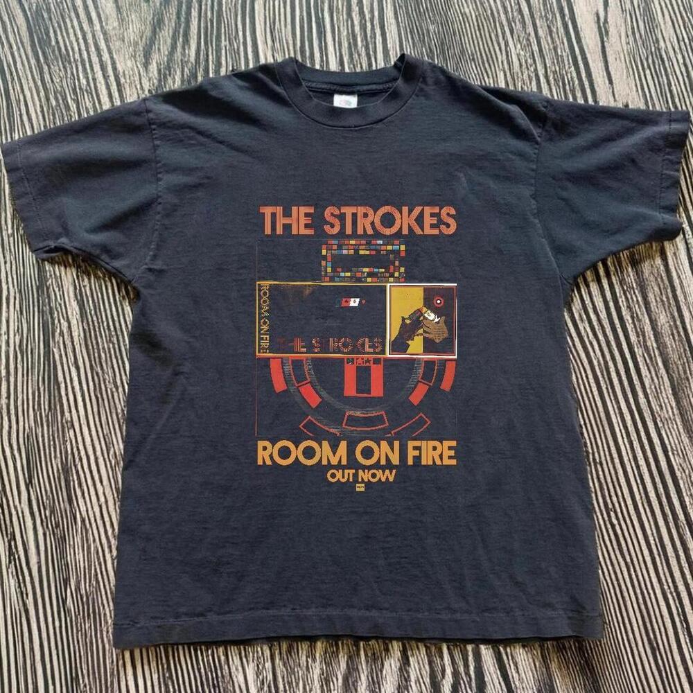 Gildan Men Black T-Shirt, The St Rokes Room On Fire Black T-Shirt